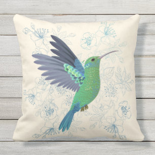 Coussin Cute Hummingbird Floral