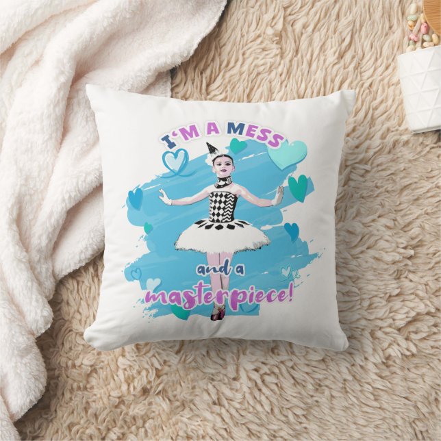 Coussin Cute I Am a Mess and Maspiece Ballerina (Couverture)