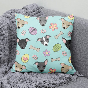 Coussin Cute Italien Greyhound OEufs de Pâques Motif de de