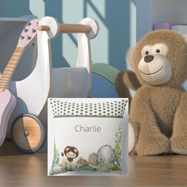 Coussin Cute Jungle Animaux Tropical Custom (Créateur téléchargé)