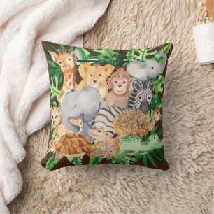 Coussin Cute Jungle Safari animal personnalisé