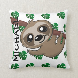 Coussin Cute Jungle Safari Sloth Animal Kids
