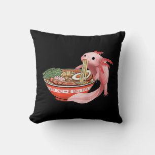 Coussin Cute Kawaii Anime Axolotl Japonais Ramen nouilles 