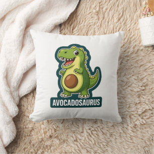 Coussin Cute Kawaii Avocadosaurus Dinosaure Pun Drôle