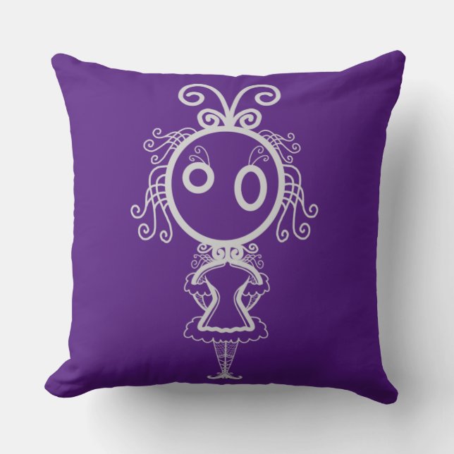 Coussin Cute Kawaii Cartoon Girl (Recto)