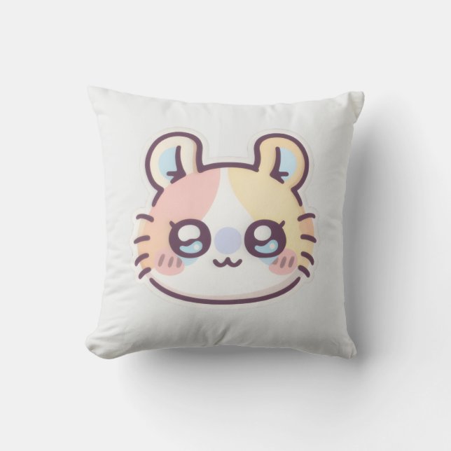Coussin Cute Kawaii Cat Throw Pillow – Adorable Kitty  (Recto)