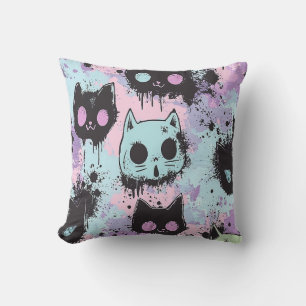 Coussin Cute Kawaii Pastel Goth Chat Déplaisant