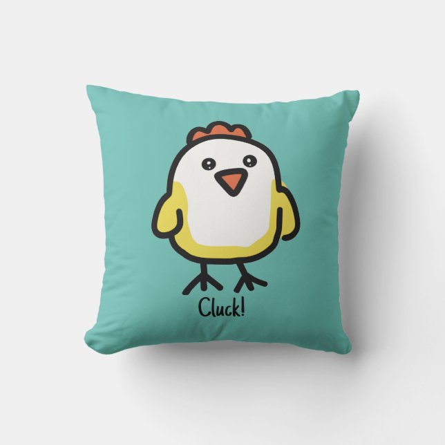 Coussin Cute Kawaii poulet au poulet (Recto)