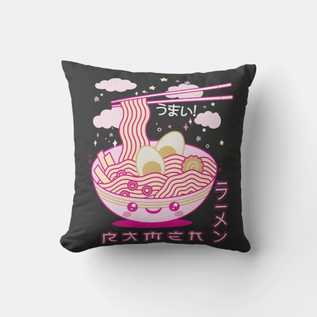 Coussin Cute Kawaii Ramen Anime nouilles Ramen Filles, Ado (Recto)