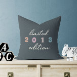 Coussin Cute Kid Birth Year Limited Edition Rainbow Pastel<br><div class="desc">Voici notre adorable coutume Enfants de naissance année limitée Édition Arc en Ciel Pastel Jetez l'oreiller! Cette coussin moderne et amusante s'ajoute parfaitement à la chambre ou à l'aire de jeux de n'importe quel enfant car elle présente un arc-en-ciel coloré dans des tons pastel qui égayera n'importe quel espace. Mais...</div>