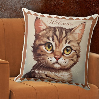 Coussin Cute Kitten Amoureux de les chats Animal Art