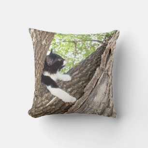 Coussin Cute Kitten noir et blanc