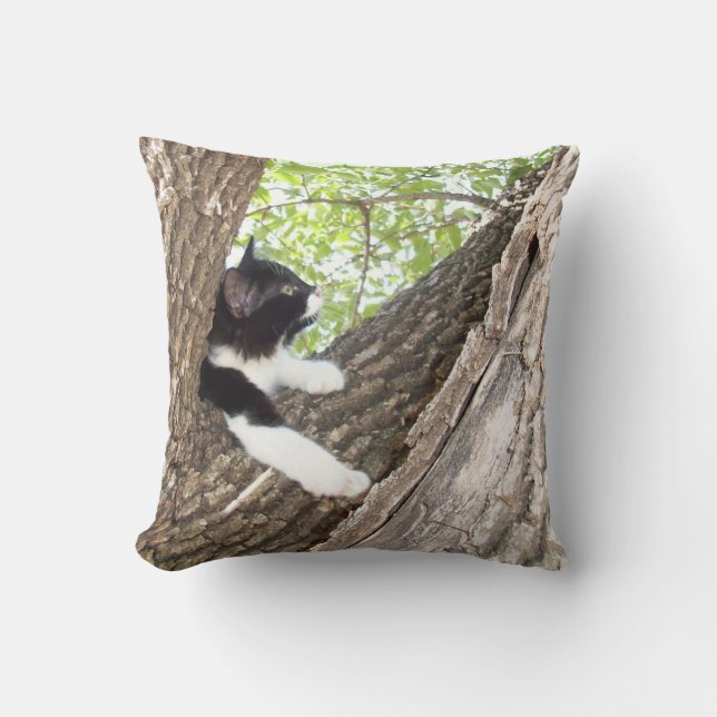 Coussin Cute Kitten noir et blanc (Recto)