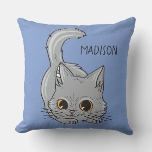 Coussin Cute Kitten nom personnalisé & couleur lancer des
