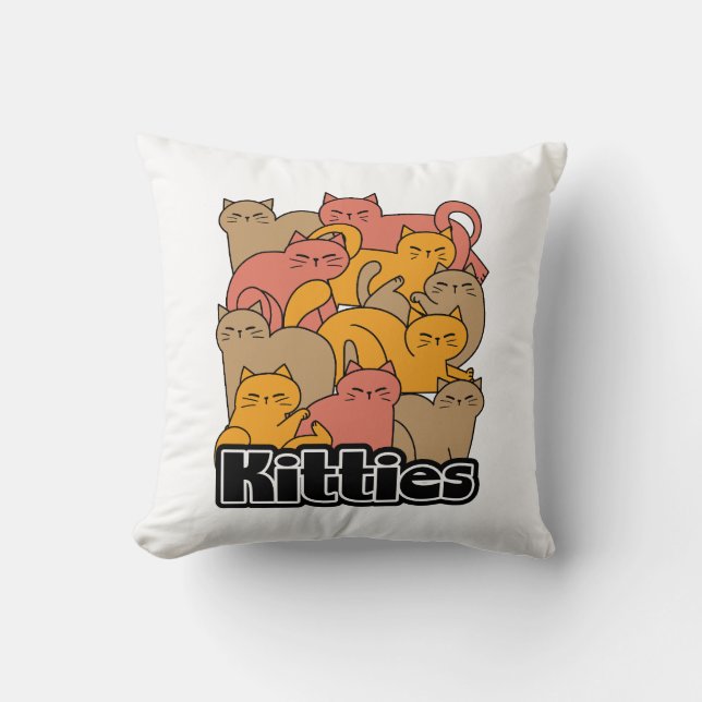Coussin Cute Kitties Design - Cat Art adorable (Recto)