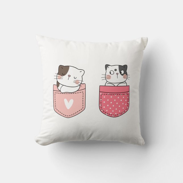 Coussin Cute Kitty Chat (Recto)