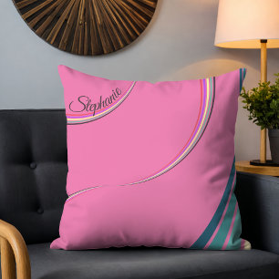 Coussin Cute les années 70 Retro Chic Stripes Personnalisé