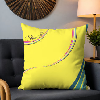 Coussin Cute les années 70 Retro Chic Stripes Personnalisé