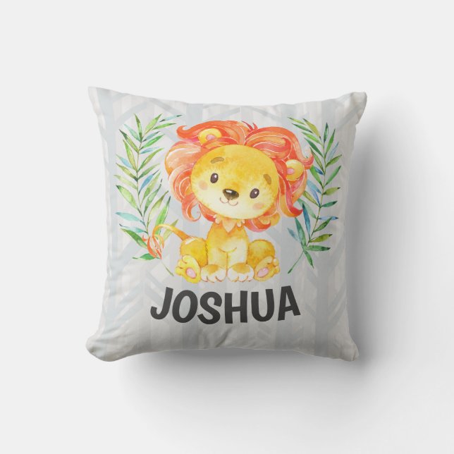 Coussin Cute Lion Boy Infirmière Personnalisée Roi Jungle (Recto)