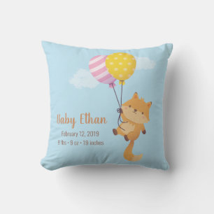 Coussin Cute Little Fox avec Balloons Baby Nursery Décor