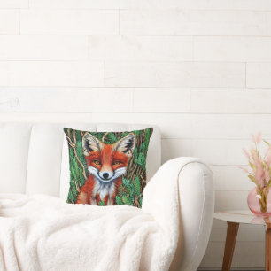 Coussin Cute Little Wilderness Fox