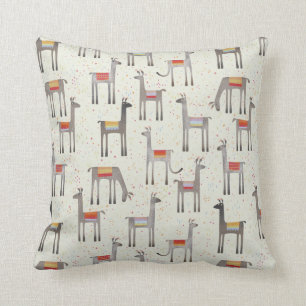 Coussin Cute Llama Alpaca Pastel