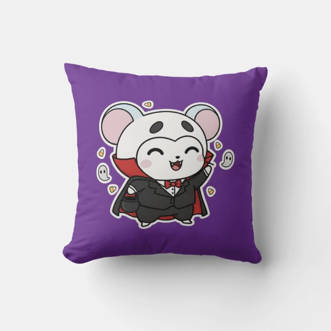 Coussin Cute lovely little mouse ready for Halloween  (Recto)