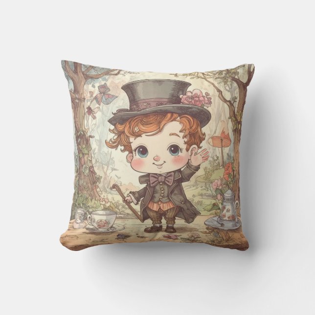 Coussin Cute Mad Hatter Whimsland Wonderland Art (Recto)