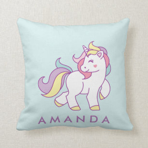 Coussin Cute Magique Unicorn Pastel couleur personnalisée