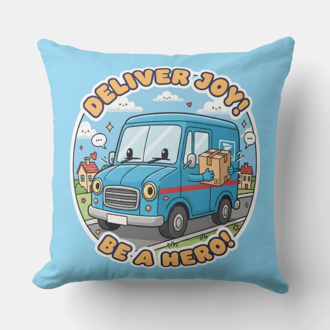 Coussin Cute Mail Truck Deliver Joy (Recto)