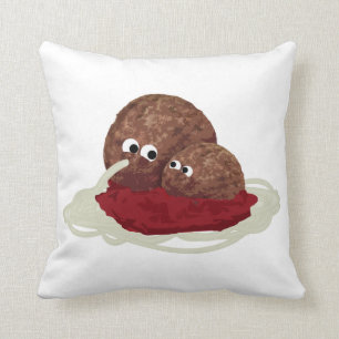 Coussin Cute Meatball Manger Spaghetti