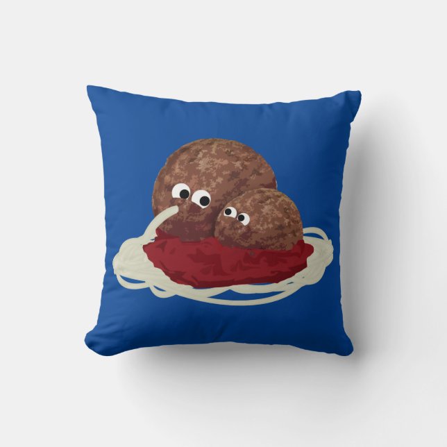 Coussin Cute Meatball Manger Spaghetti (Recto)