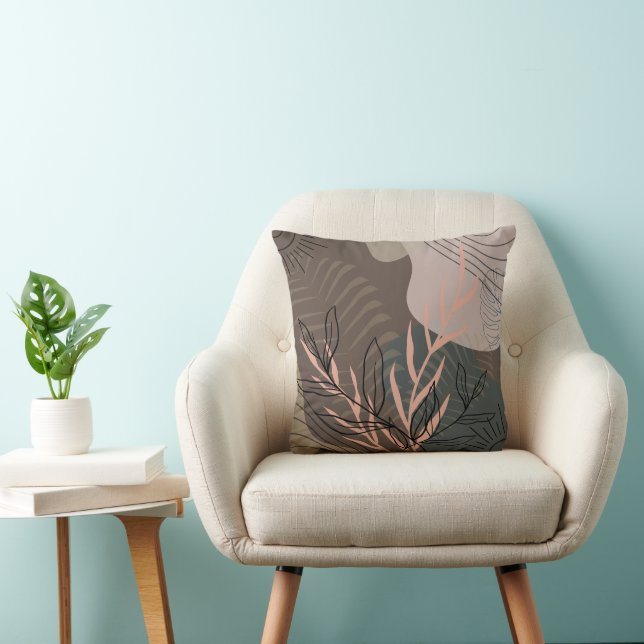 Coussin Cute Moderne Boho Floral Brown (Chaise)
