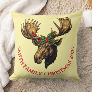 Coussin CUTE MOOSE CHRISTMAS DESIGN Throw Pillow