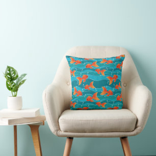 Coussin Cute Motif de natation Goldfish & Water