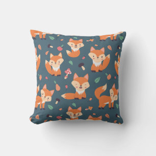 Coussin Cute Motif Orange Fox