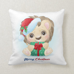 Coussin Cute Noël Aquarelle Pépinière de Lion