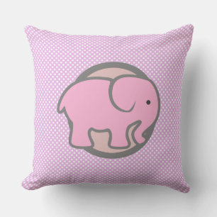 Coussin Cute Nursery Décor rose Elephant Polka point motif