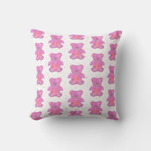 Coussin Cute Ours Teddy Rose Personnalisé