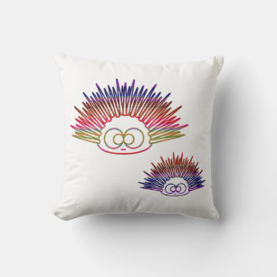 Coussin Cute oursin arc-en-ciel