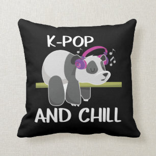 Coussin Cute Panda Headphones Corée Pop Lover K-Pop Music