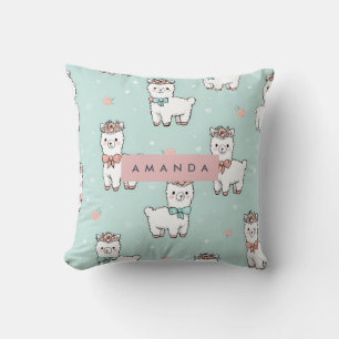 Coussin Cute Pastel Alpaca Motif personnalisé