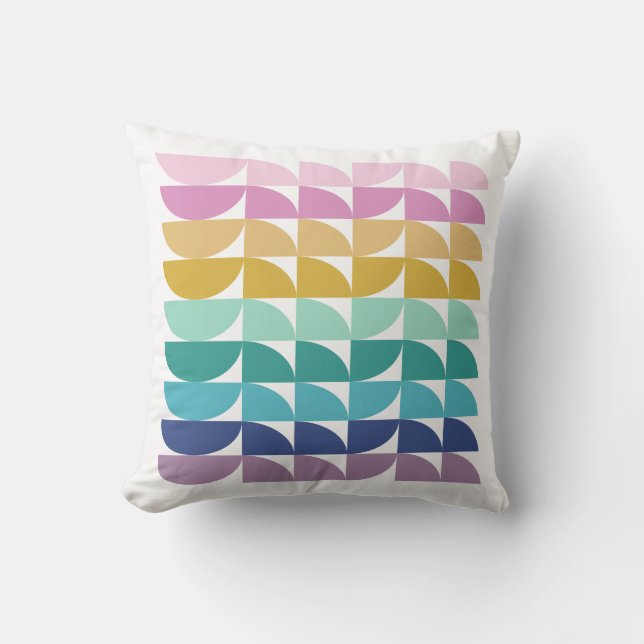 Coussin Cute Pastel Arc-en-ciel Formes géométriques Motif (Recto)