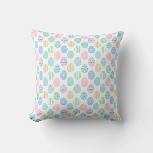 Coussin Cute Pastel Easter Eggs Pattern  (Recto)