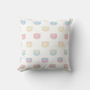 Coussin Cute Pastel Kitty Chat Façades Motif