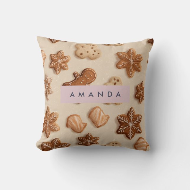 Coussin Cute Pastel personnalisé Gingerbread Cookie (Recto)