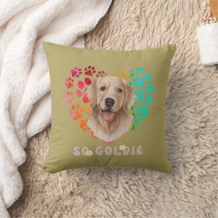 Coussin Cute paw Coeur doré Chien race Fier Amoureux des a