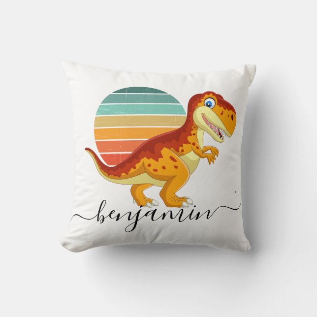 Coussin Cute Personnalisé baby shower de dinosaure personn (Recto)
