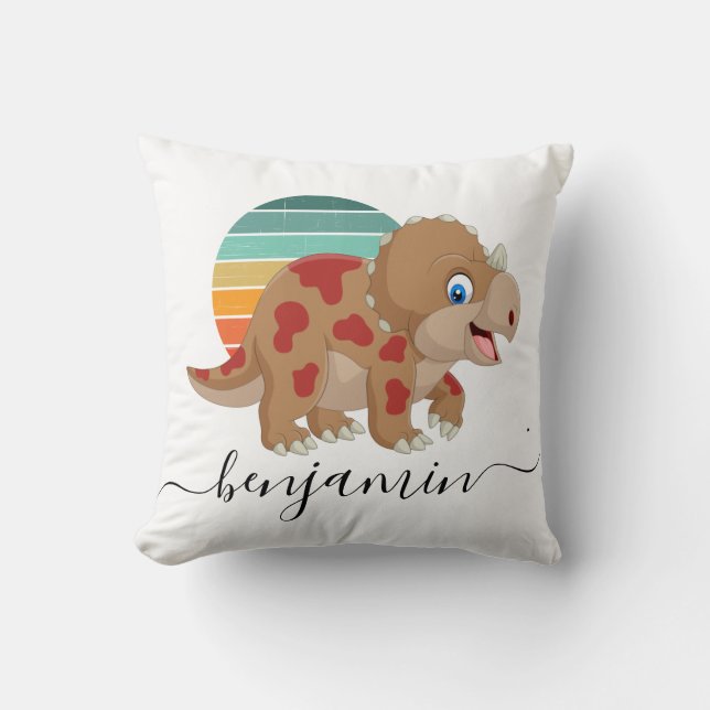 Coussin Cute Personnalisé baby shower de dinosaure personn (Recto)