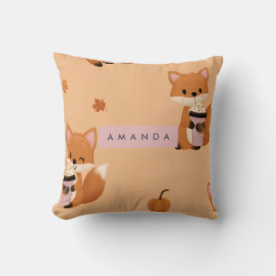 Coussin Cute personnalisée Renard d'automne avec Motif de